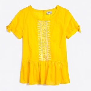 J.Crew Embroidered Tie-Sleeve Top